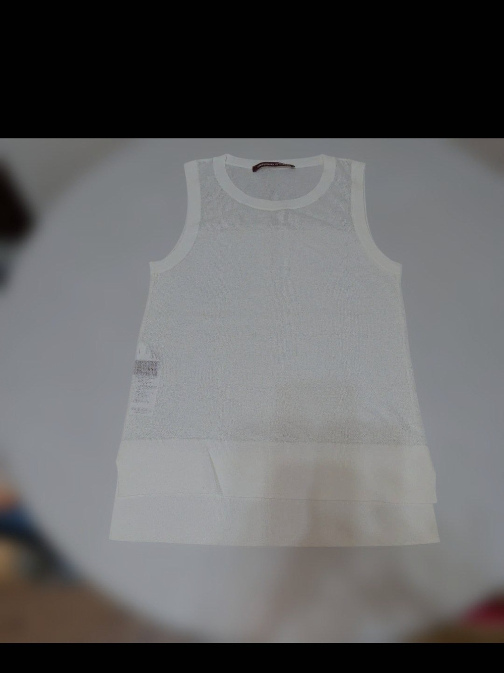 New Comptoir Des Cotonniers White Knit Tank Top Cotton Linen